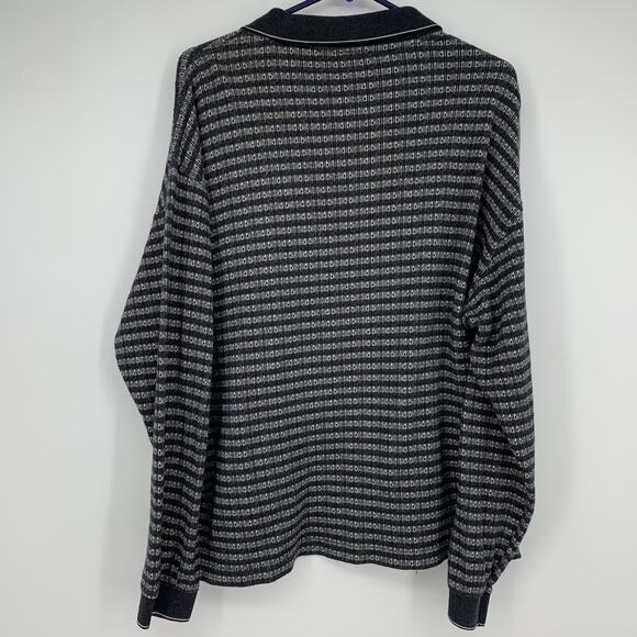 Knightsbridge Vintage Men's Collared Long Sleeve Gray Cotton Blend Polo Size XL - Picture 4 of 6